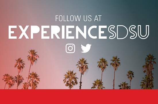 Follow experiencesdsu on Instagram and Twitter