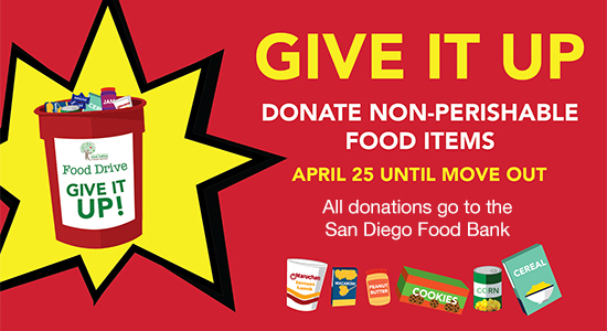 Donate non-perishable food Apr 25 -benefit SD food bank