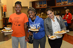 midnight study break students enjoying food