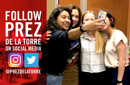 follow prezdelatorre on social media