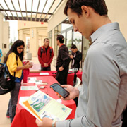 student using the Proximity smartphone app