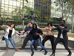 study abroad students dancing