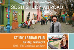 SDSU Study Abroad Fair. Tuesday, February 3